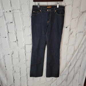 David‎ Kahn Bootcut Jeans Dark Classic Wash Mid Rise Structured Denim Sz 10